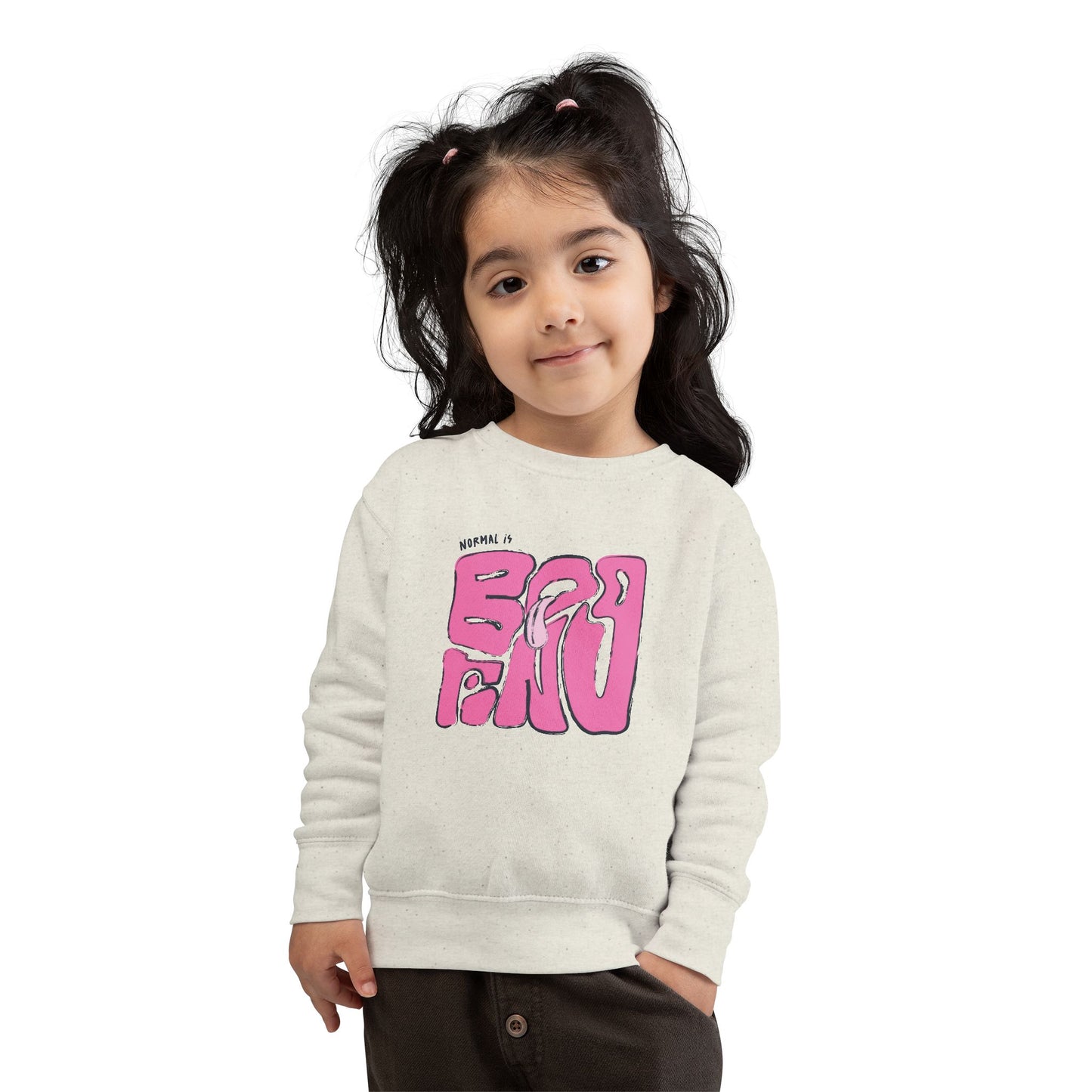 NORMAL IS BORING TODDLER CREWNECK SWEATSHIRT