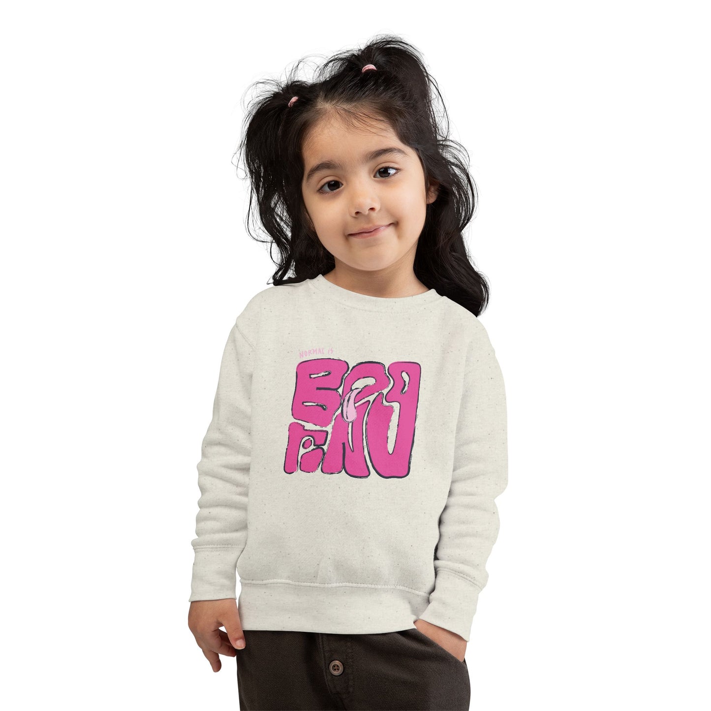 NORMAL IS BORING TODDLeR CRewNECK SWEATShiRT