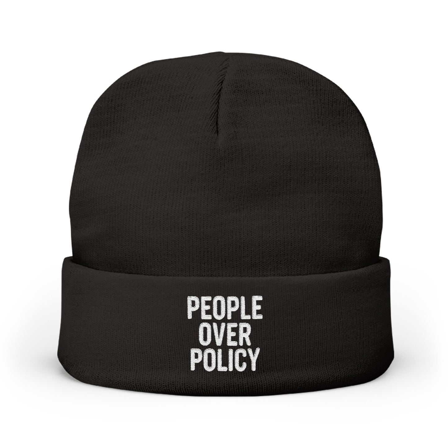 PEOPLE OVER POLICY BEANIE - BLACK