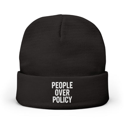 PEOPLE OVER POLICY BEANIE - BLACK