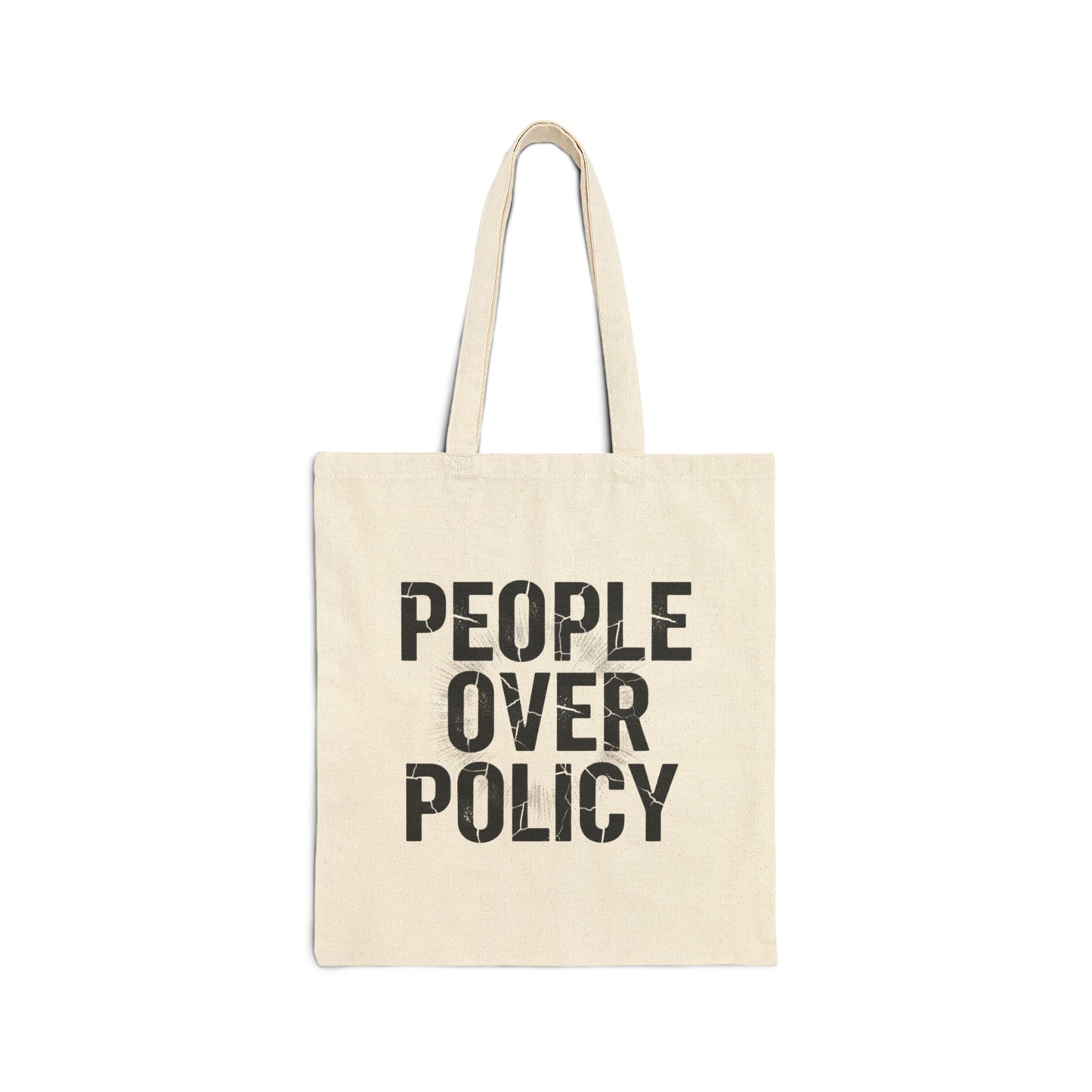 PEOPLE OVER POLICY COTTON CANVAS TOTE BAG