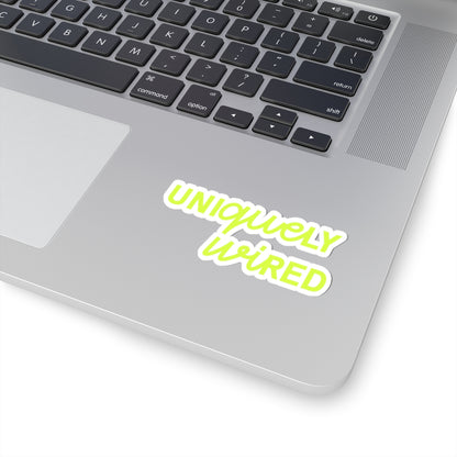 UNIQUELY WIRED STICKER - LIME