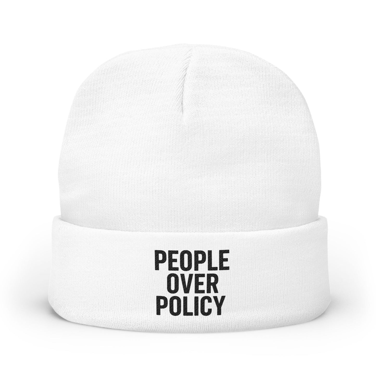 PEOPLE OVER POLICY BEANIE - WHITE