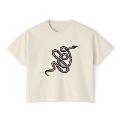 UNIQUELY WIRED SERPENT WOMEN'S BOXY TEE
