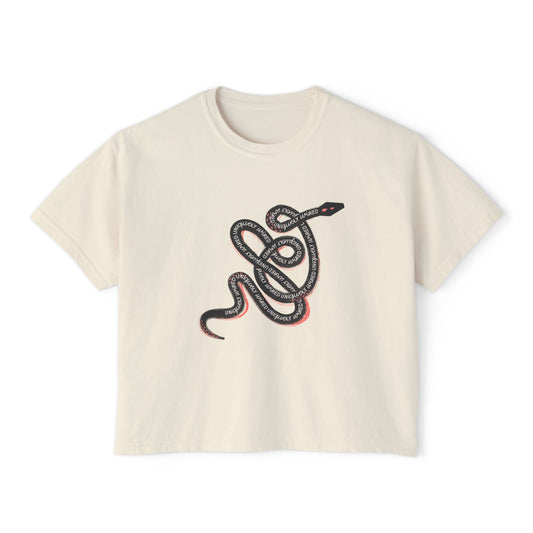 UNIQUELY WIRED SERPENT WOMEN'S BOXY TEE