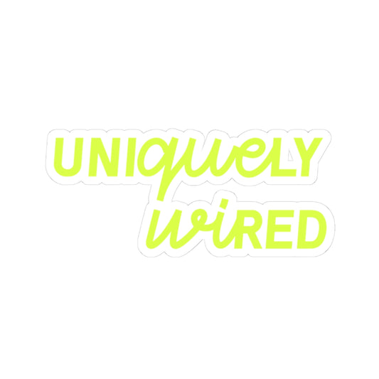 UNIQUELY WIRED STICKER - LIME