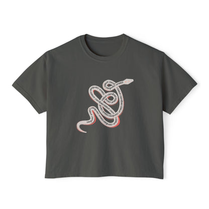 UNIQUELY WIRED SERPENT WOMEN'S BOXY TEE