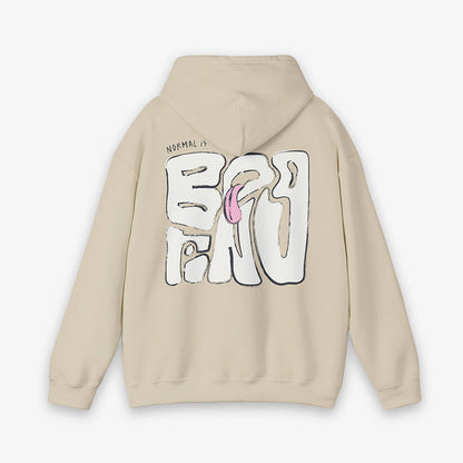 NORMAL IS BORING ADULT HOODIE