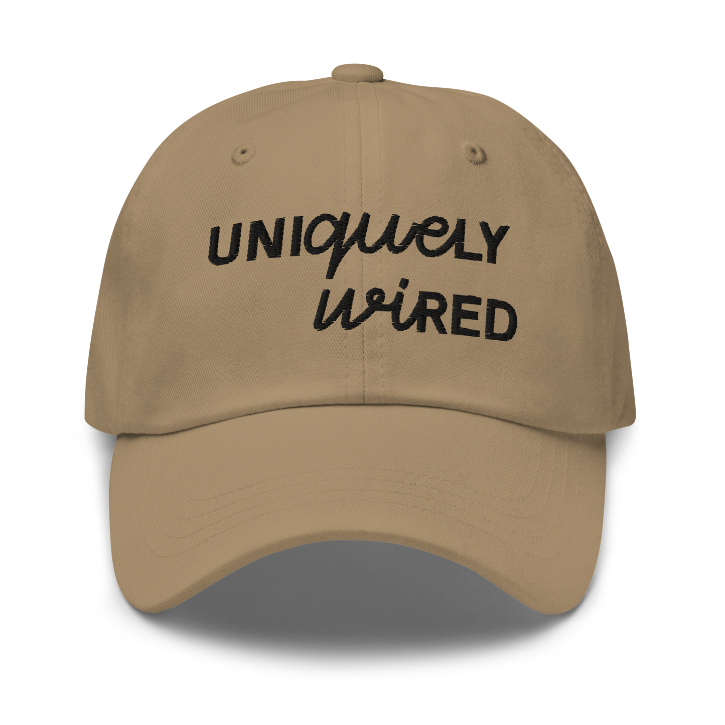 Uniquely Wired Dad Hat - Black Embroidery — neurodivergent dad hat | Radiant Minds