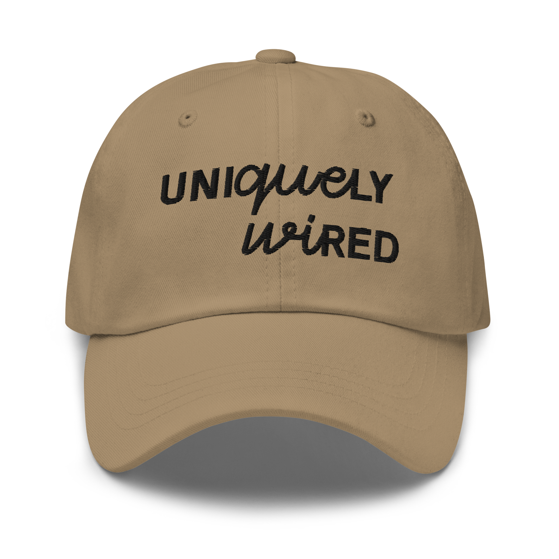 Uniquely Wired Dad Hat - Black Embroidery — neurodivergent dad hat | Radiant Minds