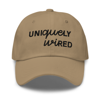 Uniquely Wired Dad Hat - Black Embroidery — neurodivergent dad hat | Radiant Minds