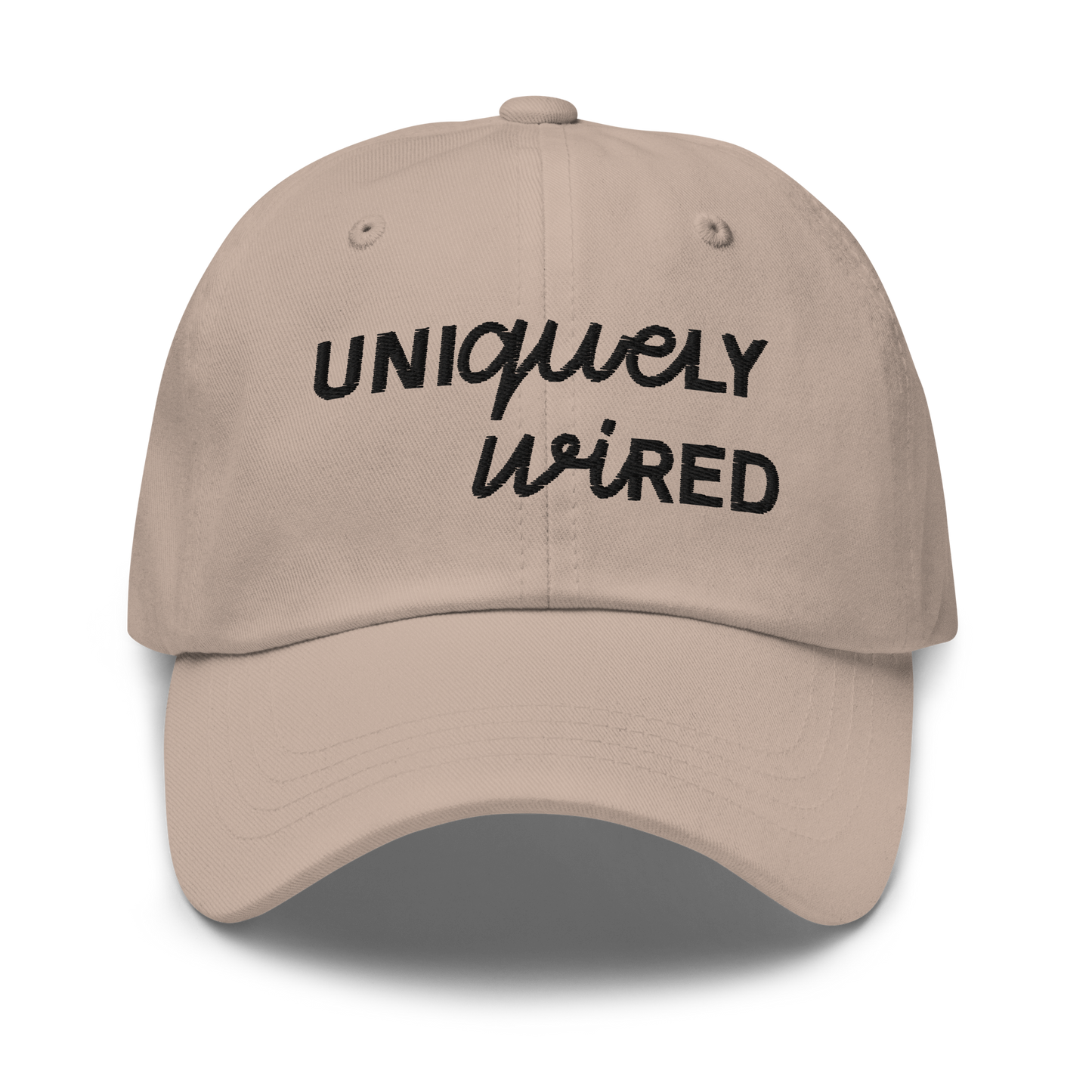 Uniquely Wired Dad Hat - Black Embroidery — neurodivergent dad hat | Radiant Minds