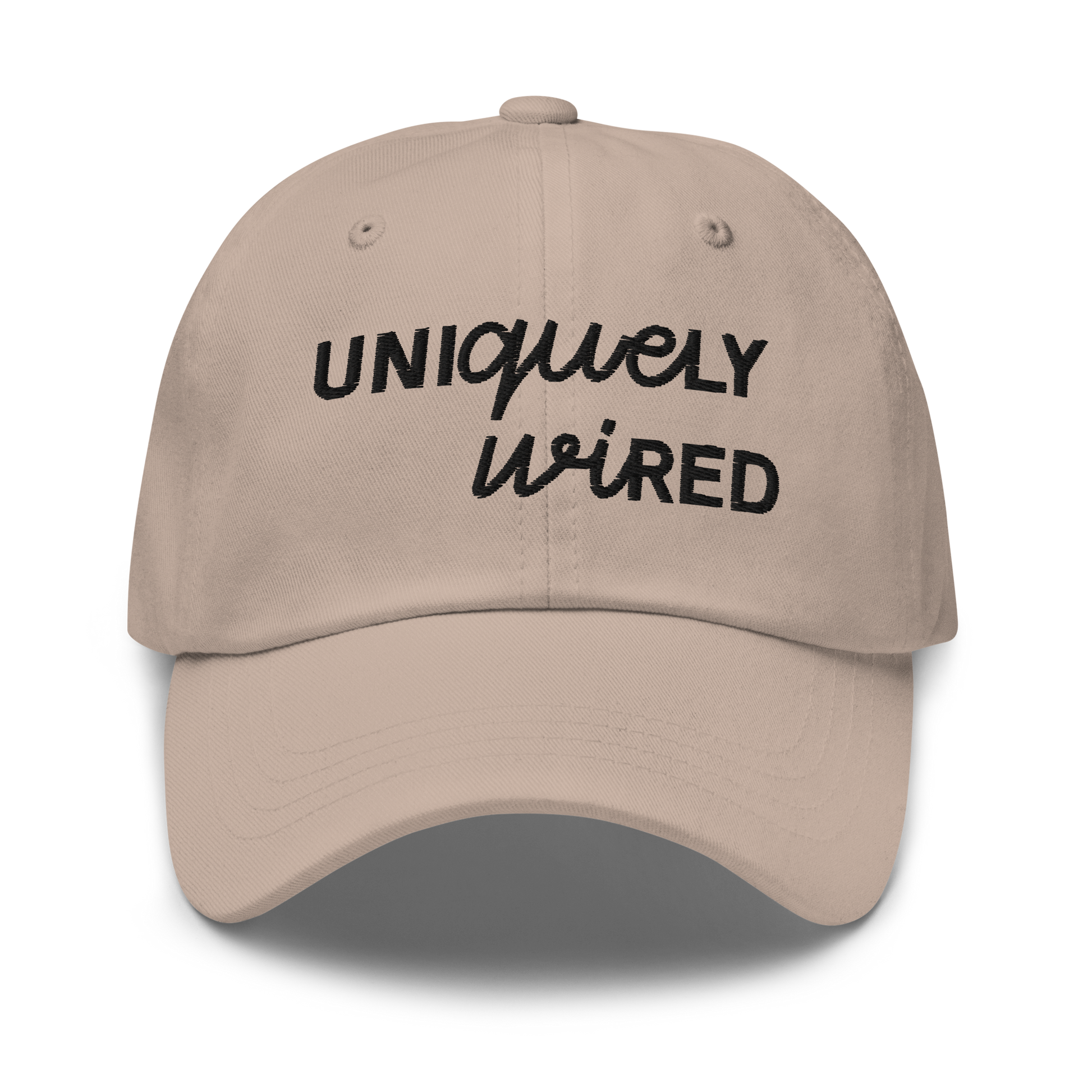 Uniquely Wired Dad Hat - Black Embroidery — neurodivergent dad hat | Radiant Minds