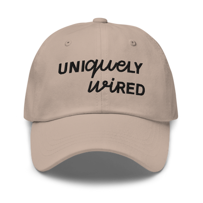 Uniquely Wired Dad Hat - Black Embroidery — neurodivergent dad hat | Radiant Minds