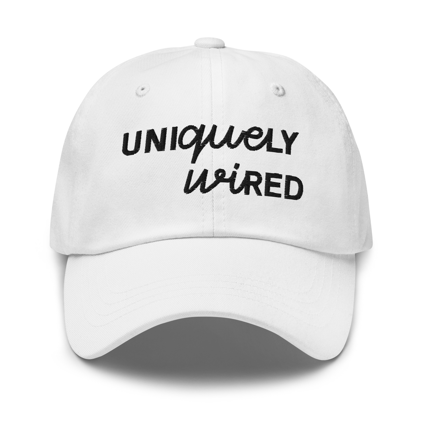 Uniquely Wired Dad Hat - Black Embroidery — neurodivergent dad hat | Radiant Minds