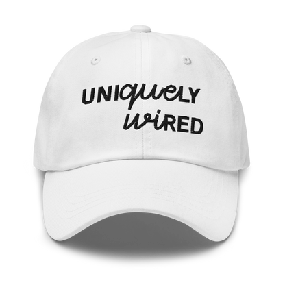 Uniquely Wired Dad Hat - Black Embroidery — neurodivergent dad hat | Radiant Minds