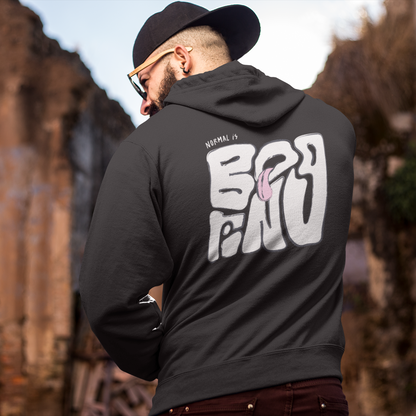 NORMAL IS BORING ADULT HOODIE